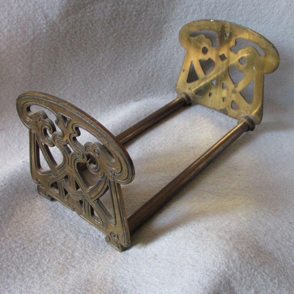 Antique Brass Expanding Bookends with Lions, Gargoyles (1 of 3)