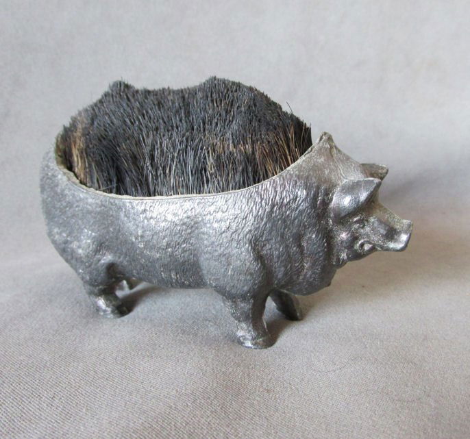 Whimsical 19thC Antique Victorian Figural Pig Pen Wipe (1 of 7)