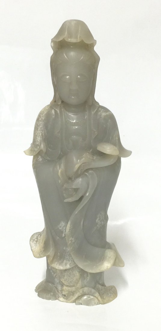 Purpleish grey jade guanyin. Ming or Earlier. (1 of 6)