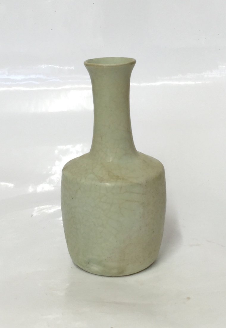 Yingqing glaze vase.  Ming thru Qing Period. (1 of 2)