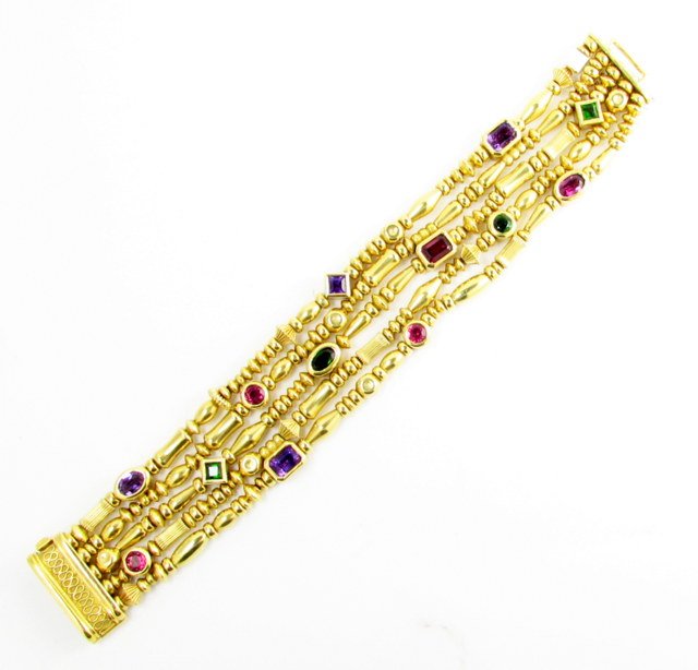 Seidengang multi color gemstone and gold bracelet 18k (1 of 5)