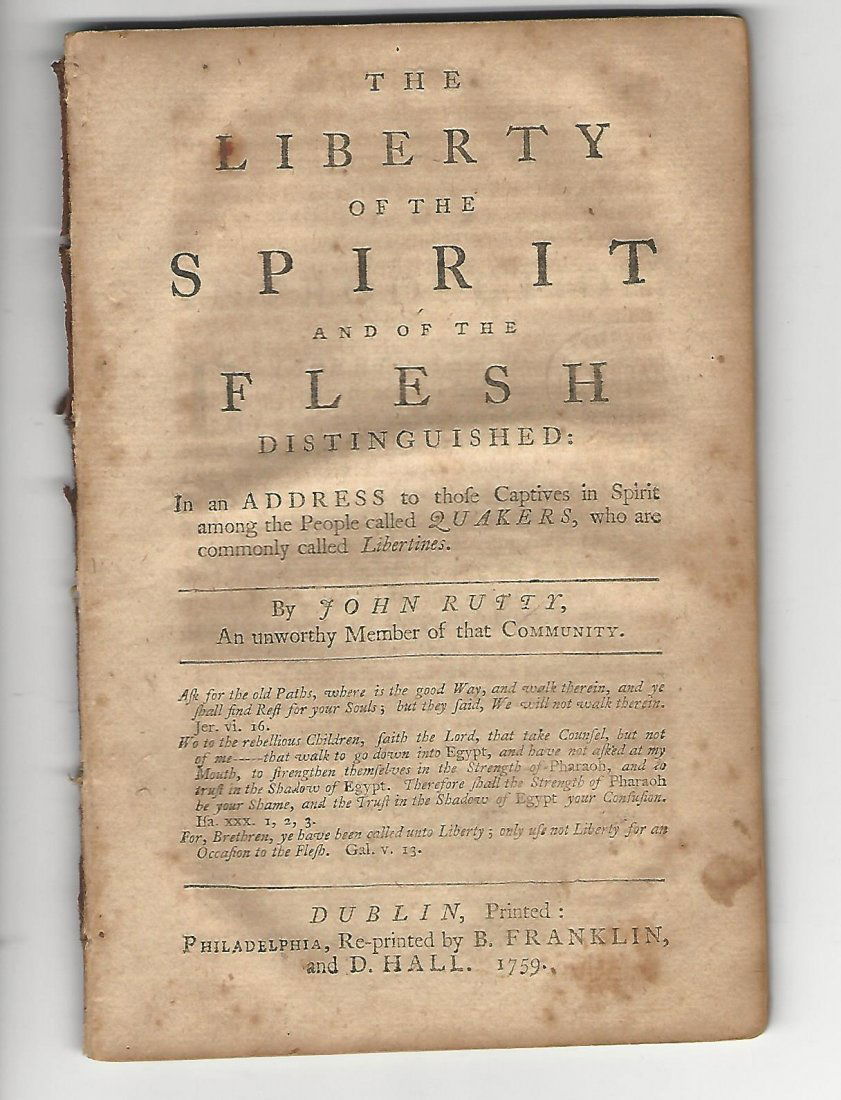 1759 Benjamin Franklin Printing Liberty of the Spirit (1 of 1)