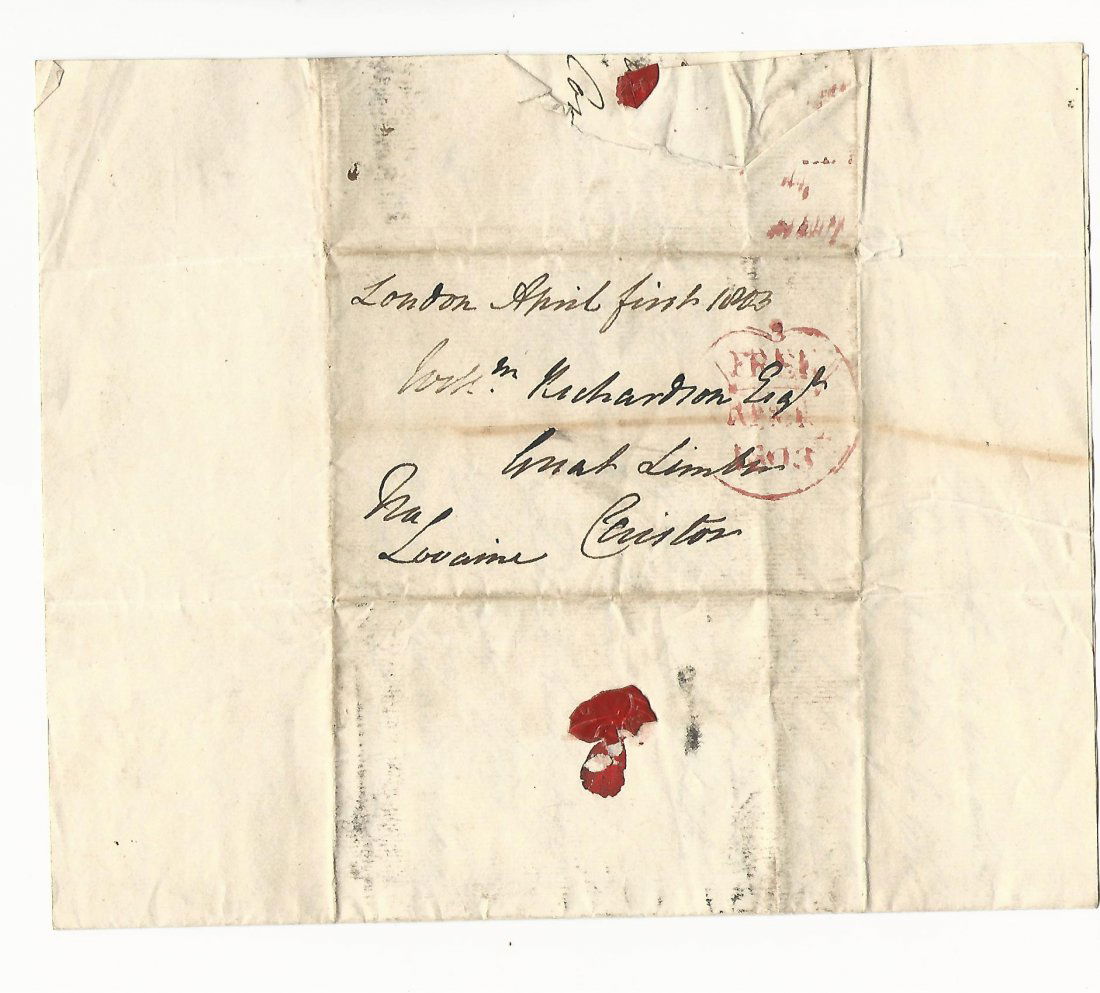 1803 Folded Letter Lord Lovaine (1 of 3)
