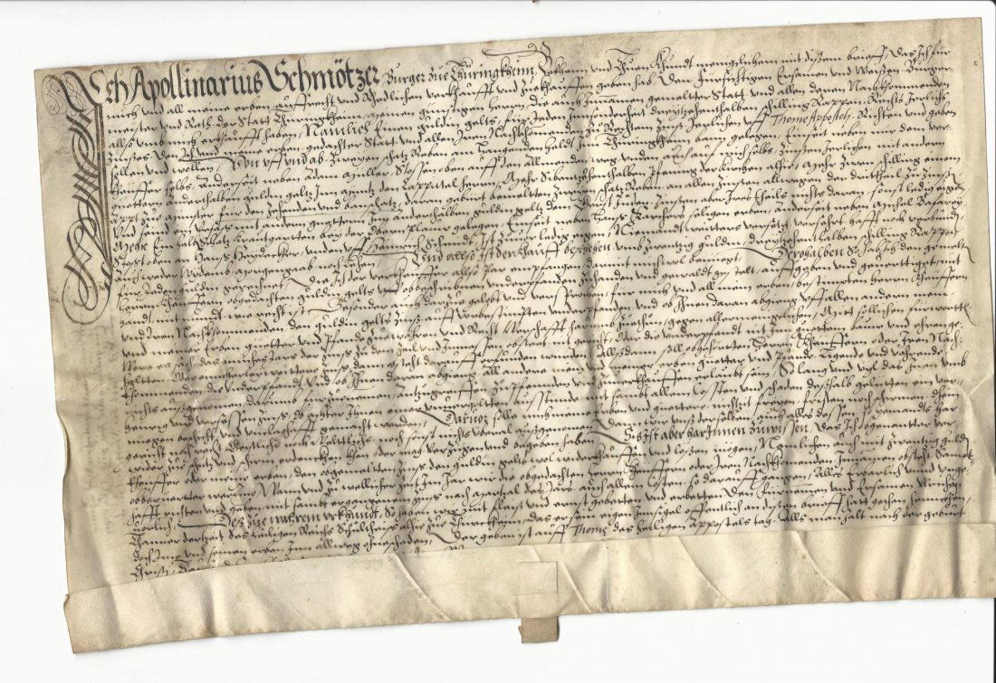 1575 Vellum Manuscript German Land Purchase (1 of 1)
