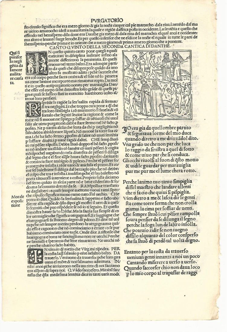 1507 Woodcut Leaf Dante Purgatory (1 of 1)