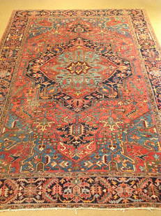 Antique Heriz: Antique Persian Heriz 8'6"X11'11" Reference Number: 104715 Please note that this lot has a reserve. When you leave a bid in advance of the auction, submit your maximum. LiveAuctioneers will bid on you