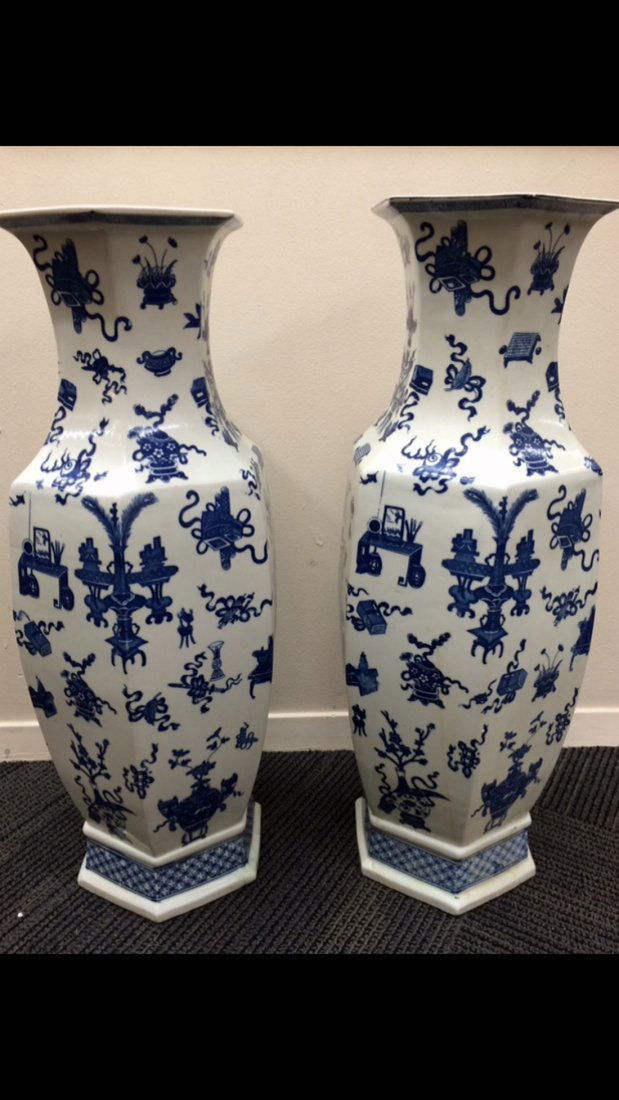 Pair Blue And White Vase (1 of 3)