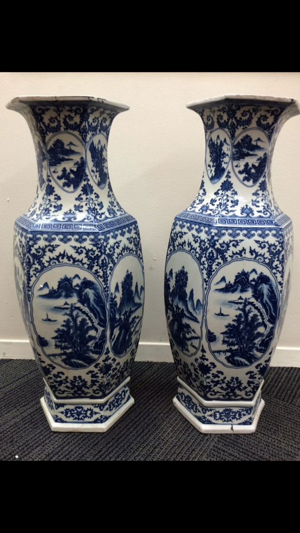 Pair Blue And White Vase (1 of 3)