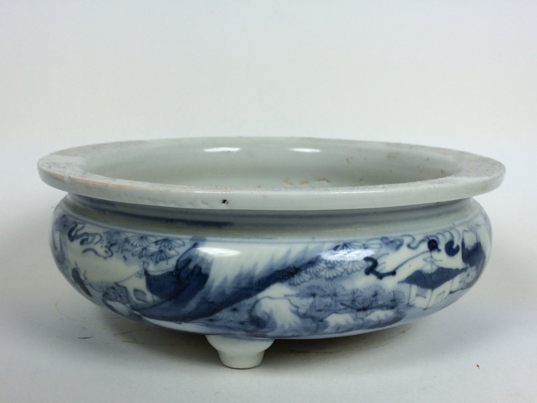 Blue & White incense Burner Chinese Art (1 of 7)
