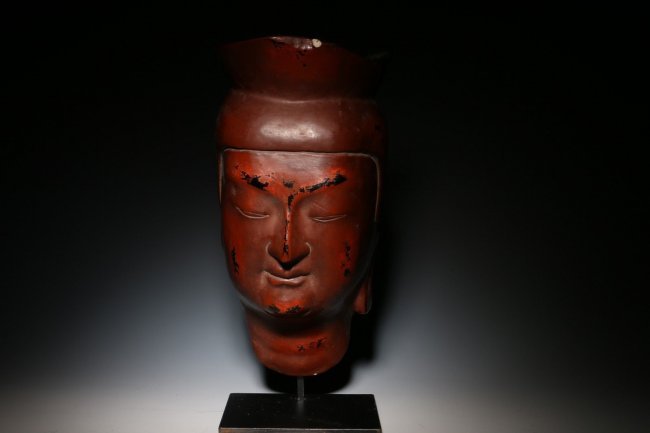 ANTIQUE JAPANESE GUAN YIN BUDDHA MASK signed (1 of 4)