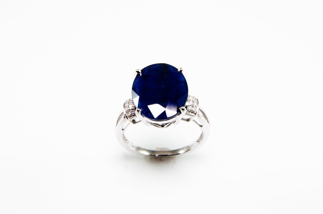 14k White Gold and Sapphire Cocktail Ring (1 of 3)
