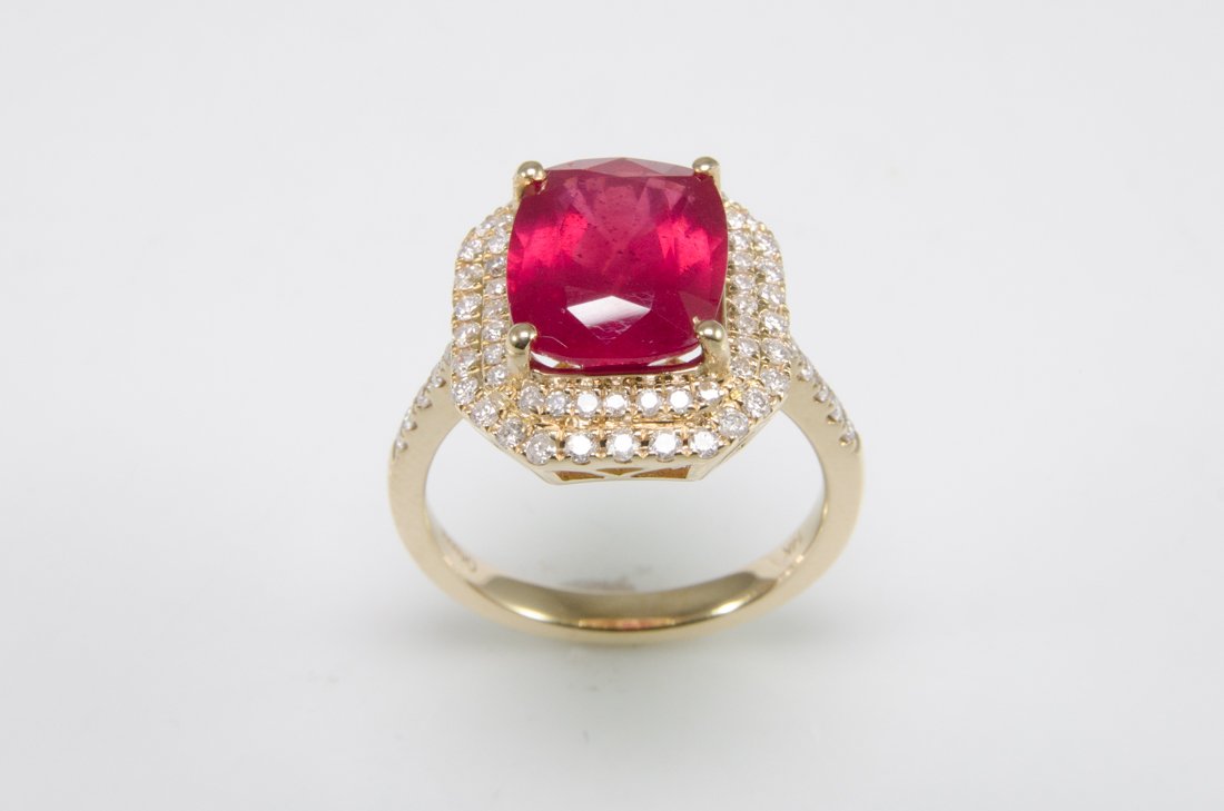 14k Yellow Gold Ruby and Diamond Ring (1 of 3)