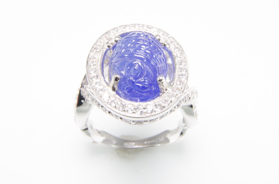 Platinum Plated Silver Tanzanite Ring (1 of 3)