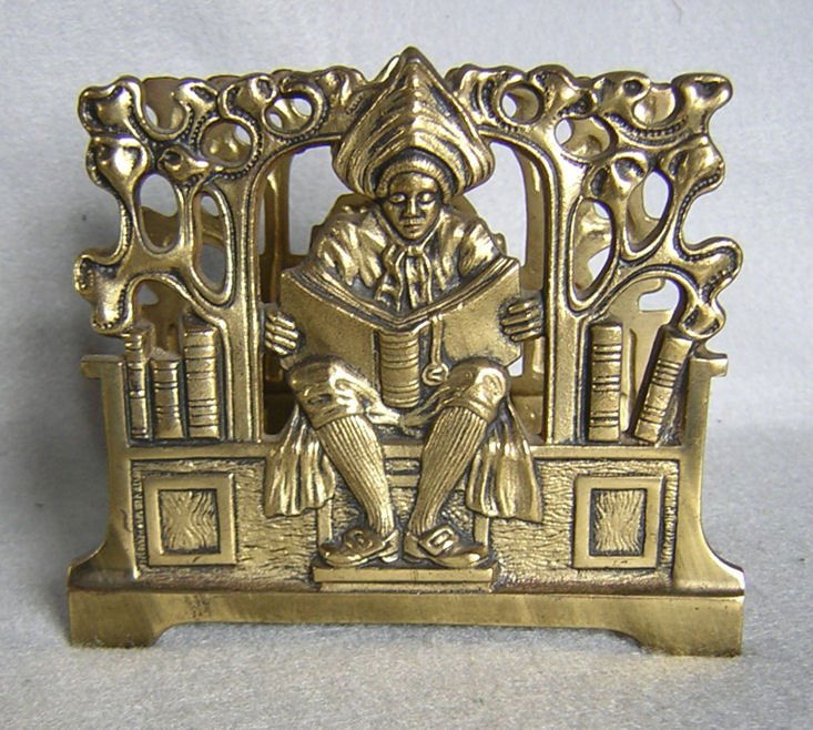 Antique Art Nouveau Letter Holder, Student Reading Book (1 of 4)