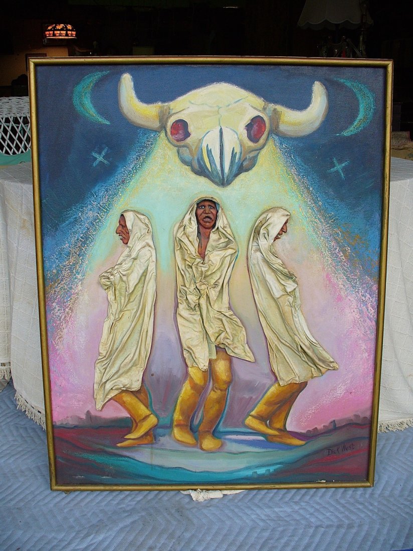 Mixed media on canvas "Ghost Dancers" by Dick West (1 of 8)