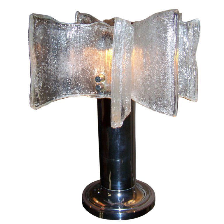 ITALIAN 1960'S CHROME AND GLASS TABLE LAMP (1 of 7)