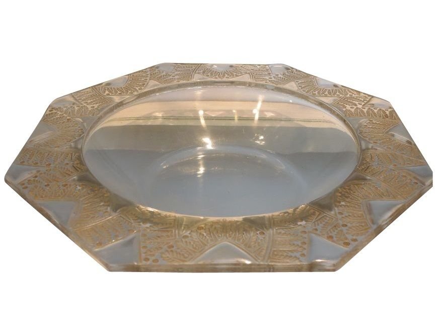 Rare Signed Lalique French Crystal Bowl w Art Deco Rim (1 of 4)