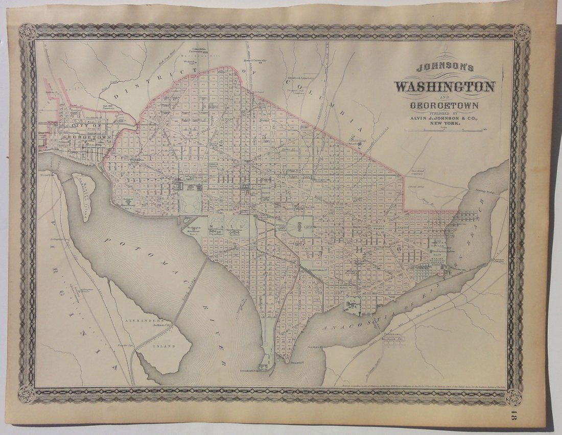 Map of Washington DC & Georgetown, 1868 (1 of 8)