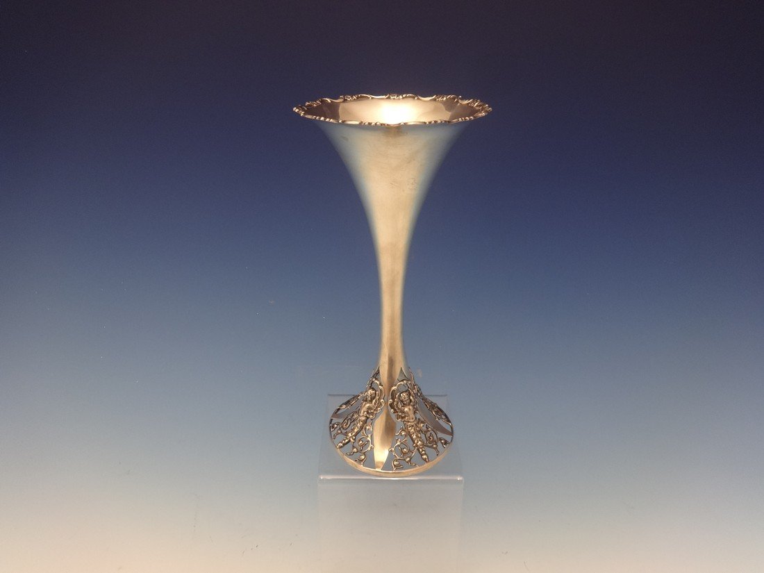 George Shiebler sterling Vase with cherubs/angels (1 of 6)