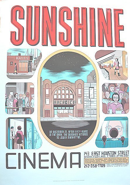 Sunshine Cinema Landmark Theatres Sunshine Cinema Rare: Sunshine Cinema Landmark Theatres Sunshine Cinema Opens in Downtown Manhattanon December 21st, after 50 Years in the Dark, the Sunshine Returns to Lower Manhattan. Published by Artwork 2001 by Don Clo