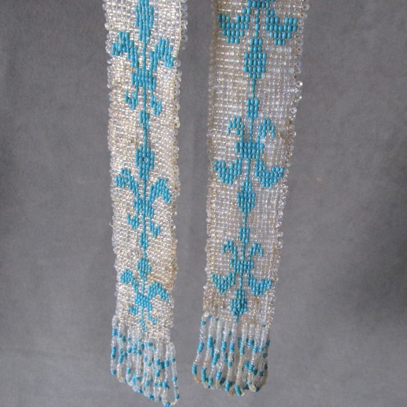 Antique French Victorian Fleur de Lis Beaded Necklace, (1 of 4)