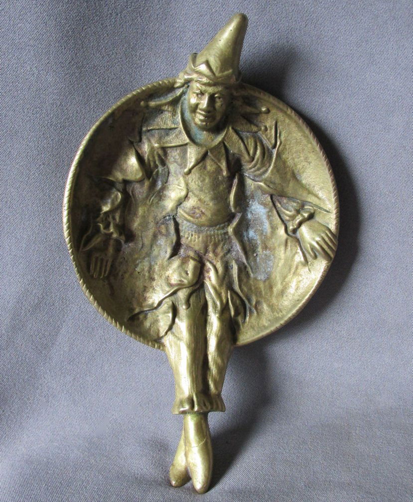 Victorian Bronze Vanity Desk Tray of Clown Emerging (1 of 2)