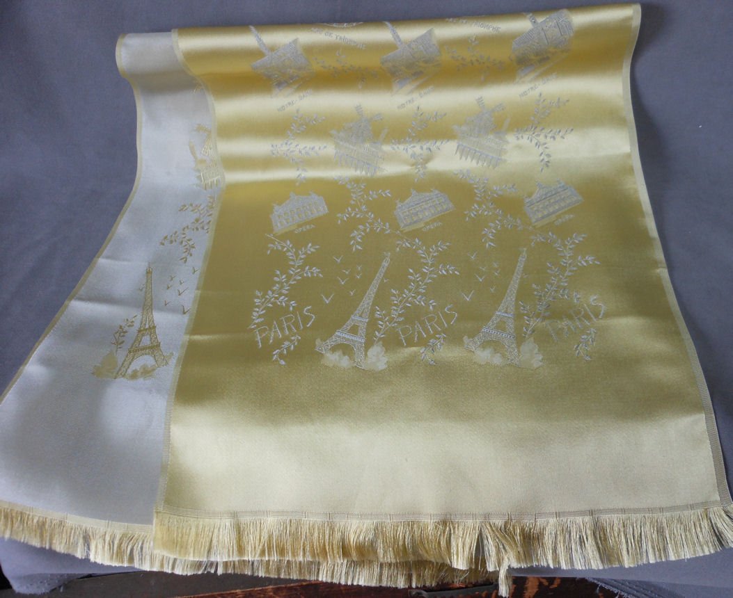 Lovely Vintage Paris French Silk Souvenir Scarf, Runner (1 of 3)