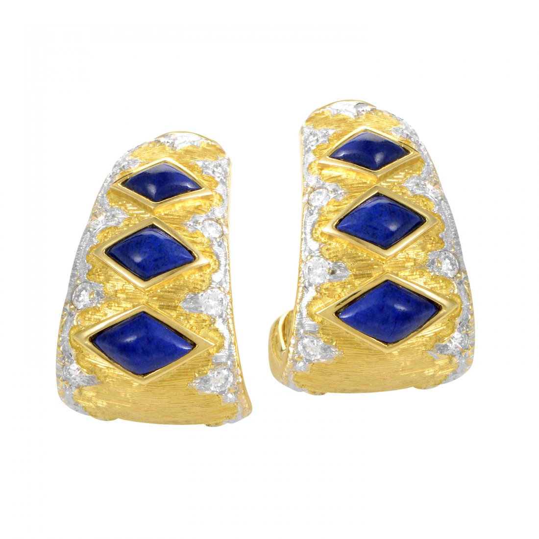 Yanes 18K Multi-Tone Gold Diamond and Lapis Clip-On (1 of 3)
