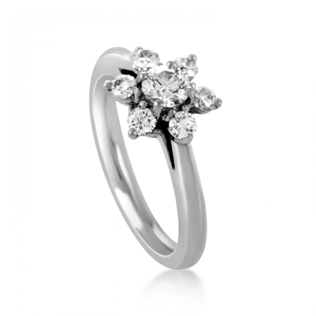 Tiffany & Co. Platinum Diamond Flower Ring (1 of 4)