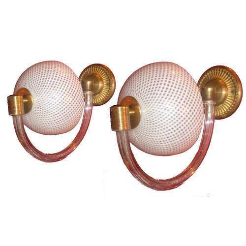 Pair of "Reticello" Venini Sconces, Italy 1930's (1 of 3)