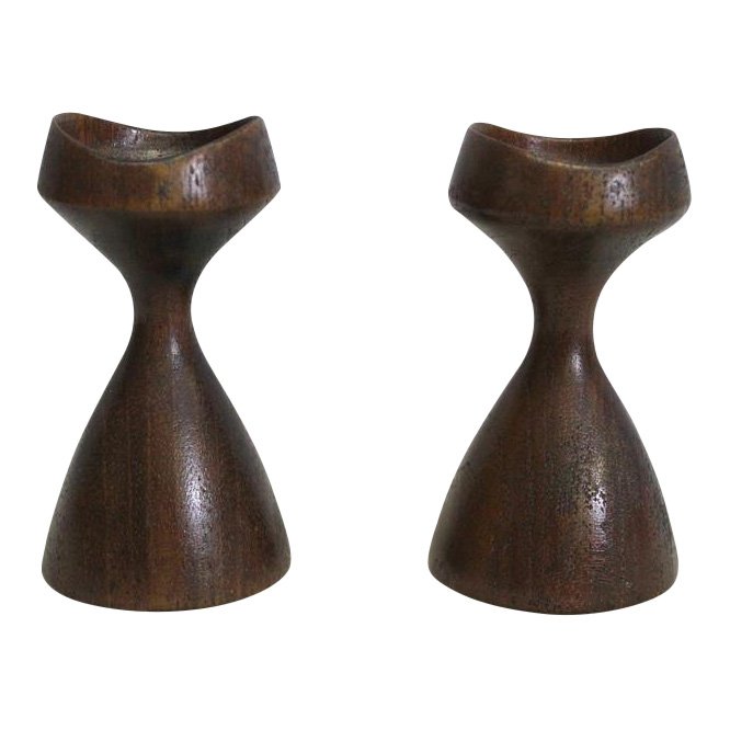 Danish Candelabras by Laurids Lonborg, Denmark<: Danish Candelabras by Laurids Lonborg, Denmark Measurement Height: 3.5" / 8.89cm Diameter: 2" / 5.08cm No. of Items: 2 Please note that this lot has a reserve. When you leave a bid in advance of the a