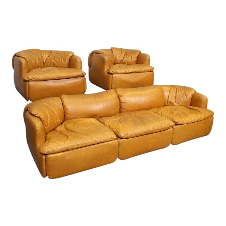 Saporiti Sofa Set.2 Lounge Chairs and 1 SofaMod. (1 of 10)