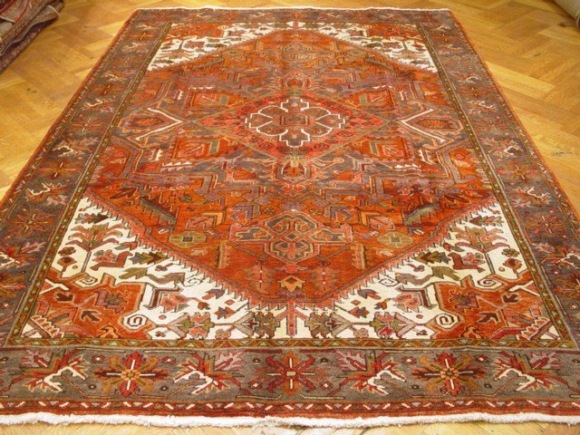 Geometric 7.4X10.7 Persian Heriz Very Durable Circa (1 of 5)