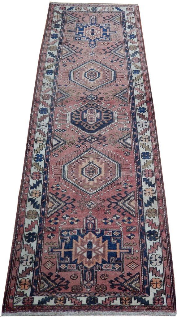 Semi Antique 4'X10' Persian Heriz Runner Circa 1950S (1 of 6)