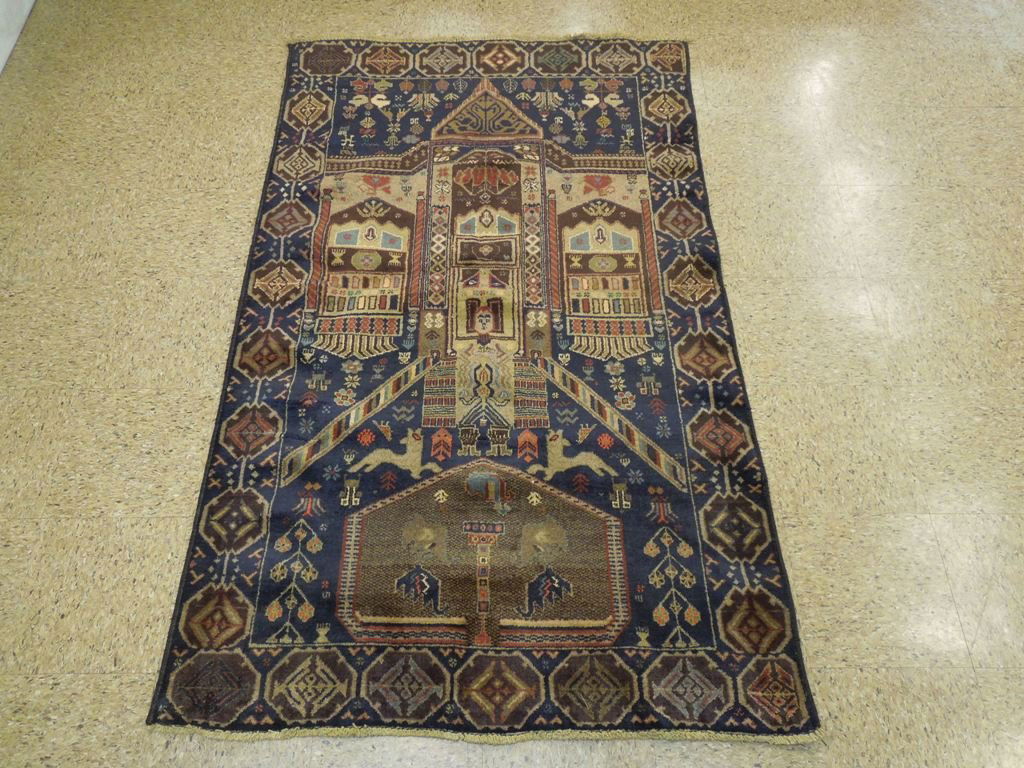 Wool On Wool 4'X6' Antique Persian Tribal Rug (1 of 6)