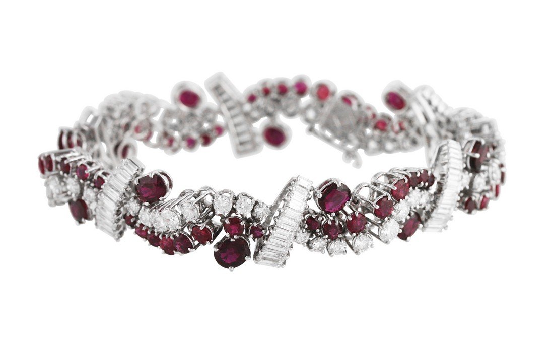18 Karat White Gold, Ruby and Diamond Bracelet (1 of 5)