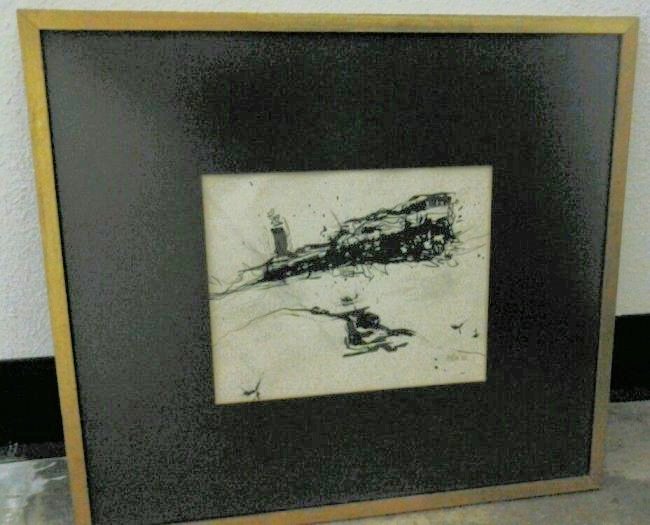 Artist: Rosen - Mid Century Abstract Ink (1 of 2)