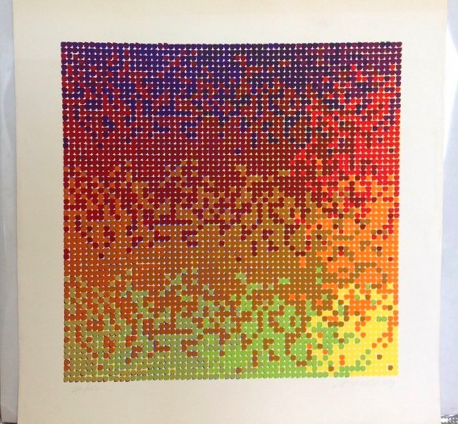 DAVID ROTH - "DOTS" color screenprint from 1974 hand (1 of 2)