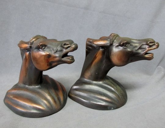 Vintage Art Deco Horse Head Bookends (1 of 3)
