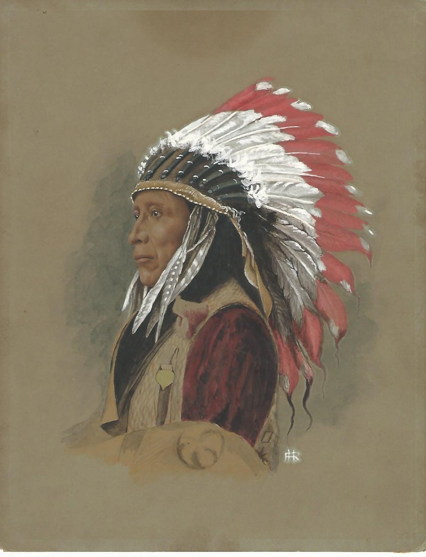 Painting Sioux Chief Black Chicken (1 of 1)