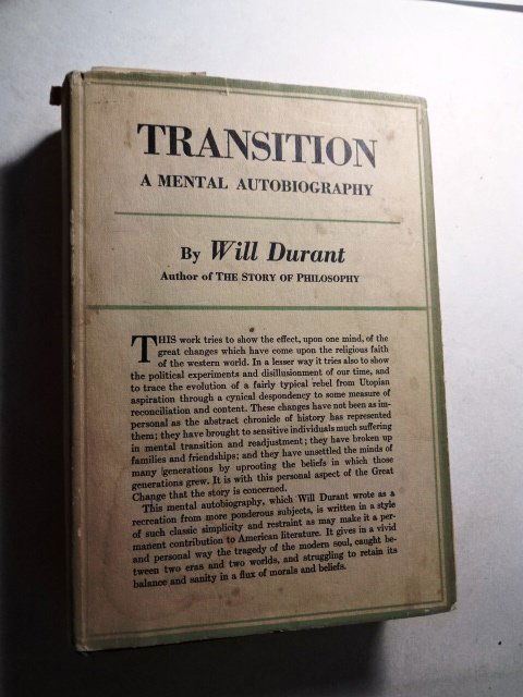 1927 Will Durant Transition 1st Edition (1 of 2)