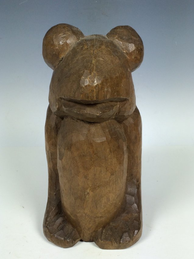 Frog: Philippines Carved Solid Wood Papermache Mold - Frog 8.75'' H x 5.5'' W A very impressive hand carved decorative wooden Paper Mache mold. That is made by master craftsmen in the Philippines. All craft