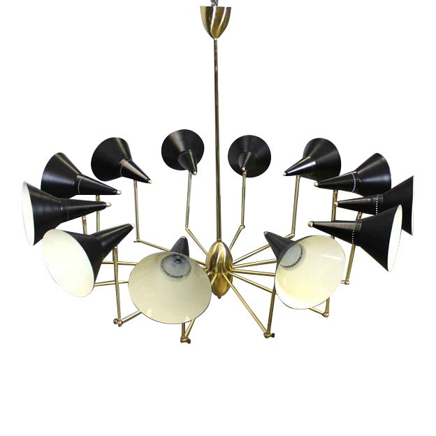 Articulating all Brass 12 arms Chandelier (1 of 8)