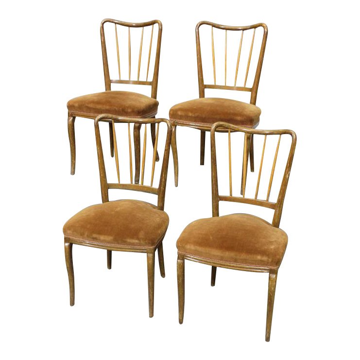 4 Vintage Italian Dining Chairs in the style of Paolo (1 of 7)