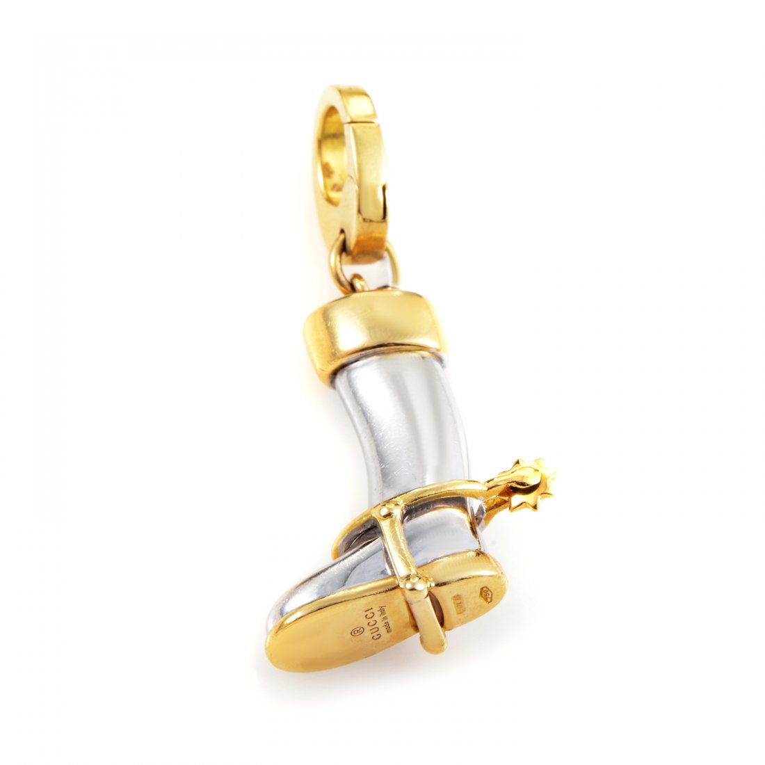 Gucci 18K Yellow & White Gold Boot Pendant  This (1 of 2)