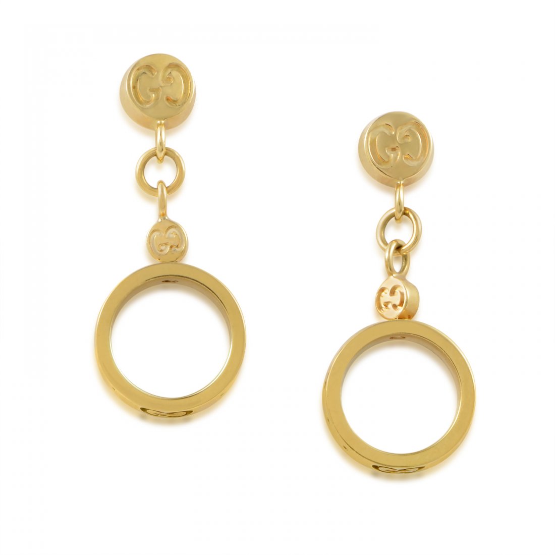 Gucci Icon 18K Yellow Gold Dangle Earrings 06059262 (1 of 2)