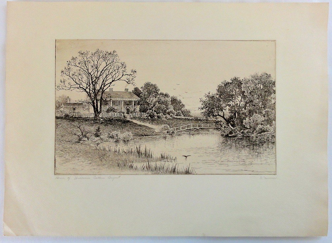 Home of William Cullen Bryant, Etching signed in plate (1 of 7)