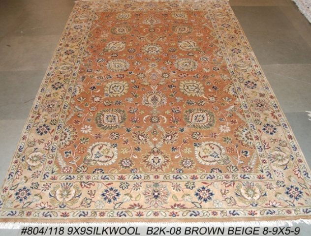 Authentic Handmade 6x9 Quality Silk & Wool Indian Rug (1 of 4)