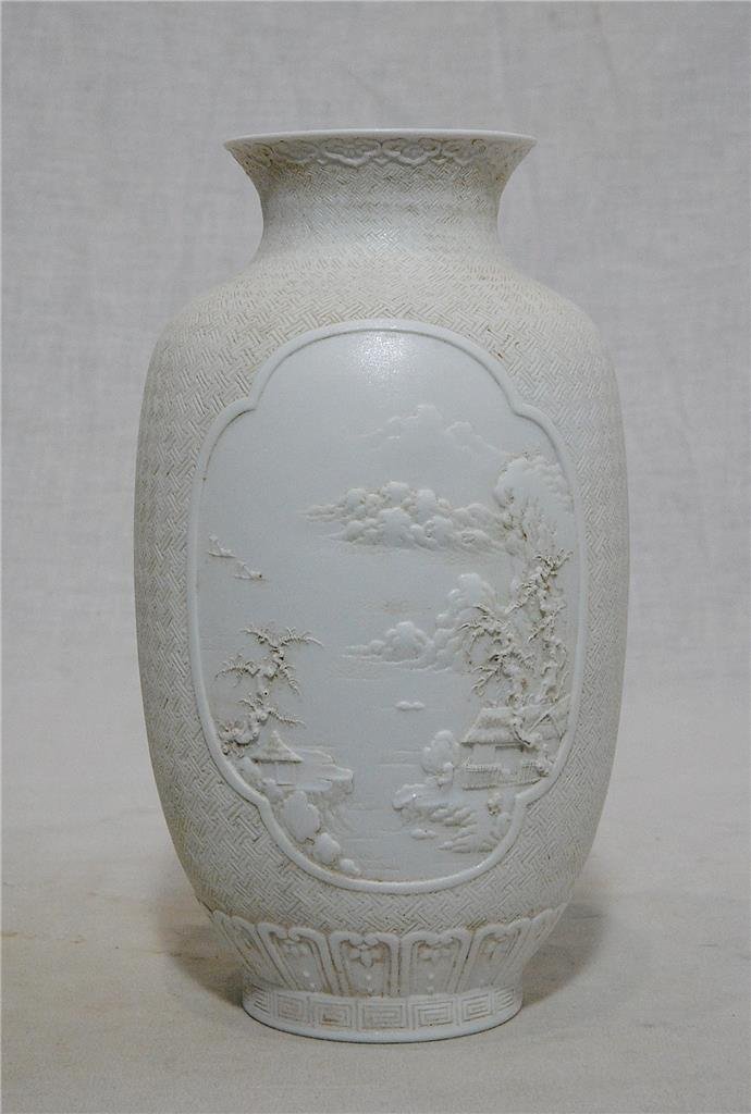 Chinese Monochrome White Biscuit Porcelain Vase (1 of 7)
