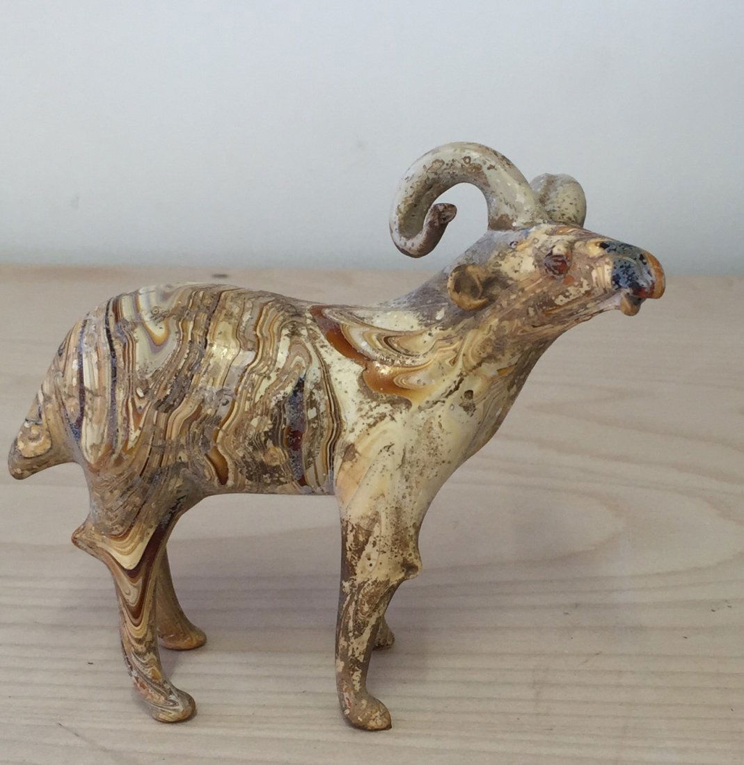 Sancai glass ram (1 of 12 zodiac).  Tang Period. (1 of 6)